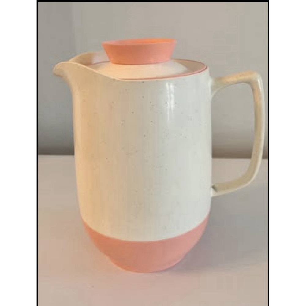 MCM Vacron Bopp-Decker Plastics Hot Cold Vacuum Carafe Pitcher Pink Cream 9" Tal